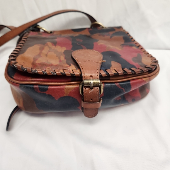 Patricia Nash Rosa Square Flap Saddle Parisian Cameo Leather Bag And Wallet - Picture 6 of 16